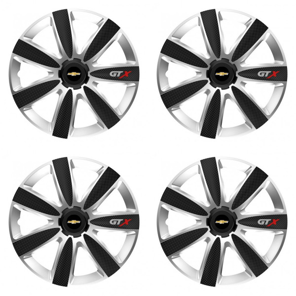 puklice pre Chevrolet 14 GTX CARBON silver/black