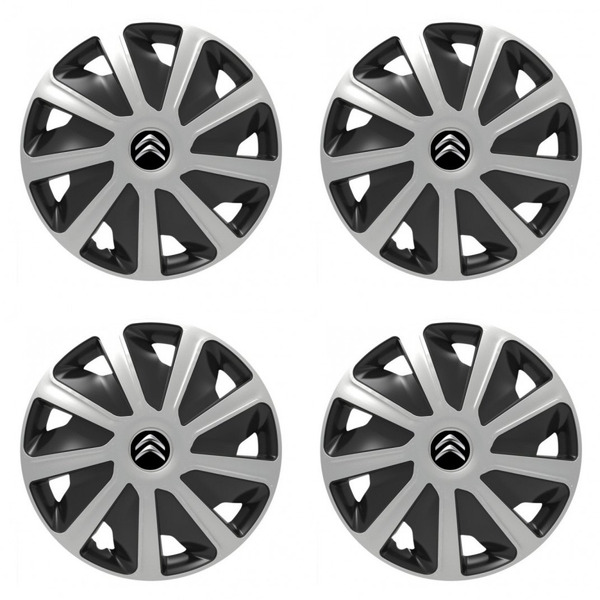 puklice pre Citroen pre dodávky 15 Craft silver and black