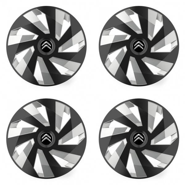 puklice pre Citroen 14 Vector RC black and silver