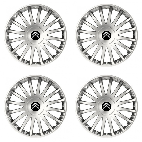 puklice pre Citroen 15 CRYSTAL silver