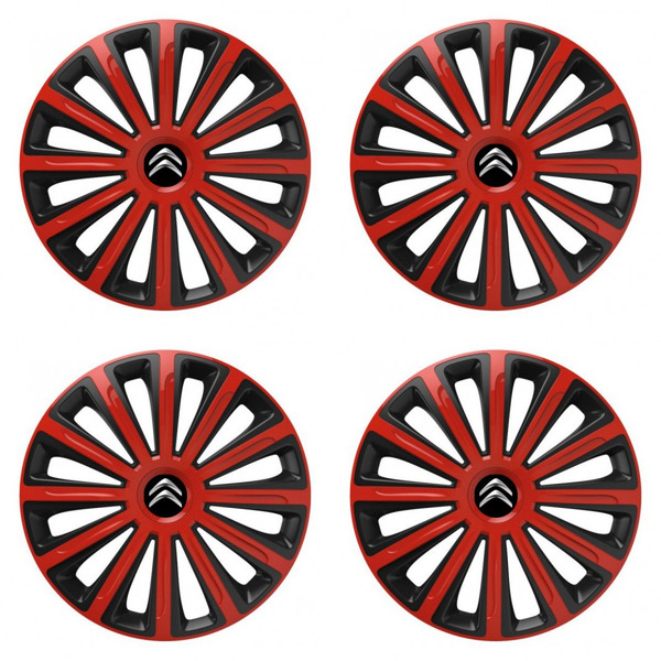puklice pre Citroen 15 TREND red and black