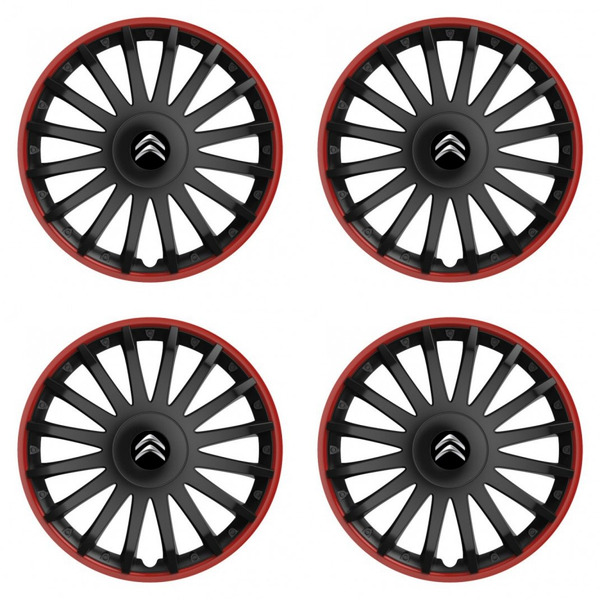 puklice pre Citroen 15 CRYSTAL RO black