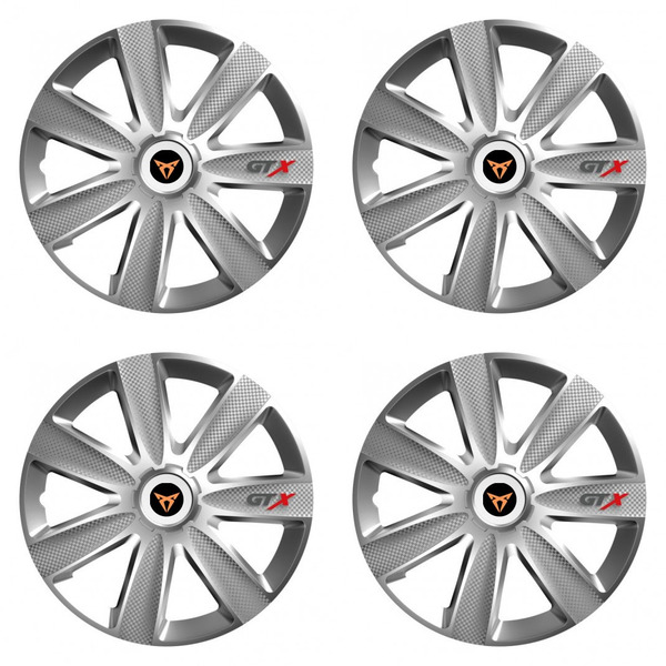 puklice pre Cupra 14 GTX CARBON silver