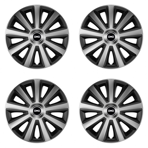 puklice pre  Dacia (nové logo) 15 Aviator carbon silver&black