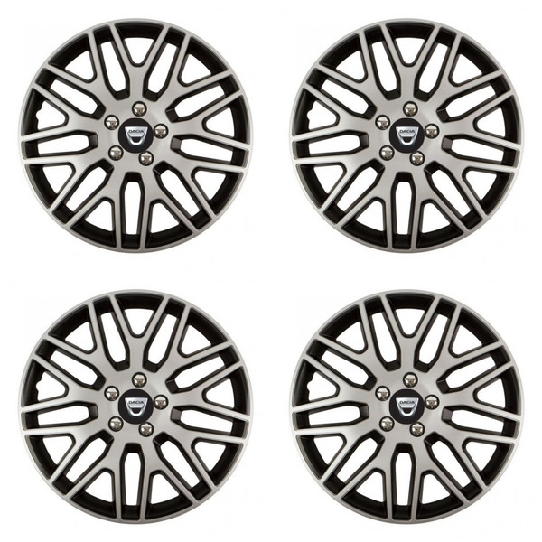 puklice pre  Dacia (staršie logo) 15 Dakar NC silver and black