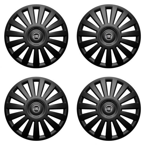 puklice pre Fiat (čierny) 16 Luxury black