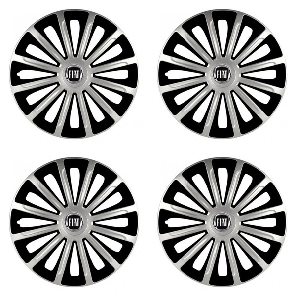 puklice pre  Fiat (čierny) 15 TREND silver and black