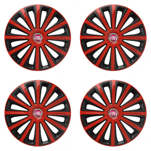 puklice pre  Fiat (červené) 16 TREND red and black
