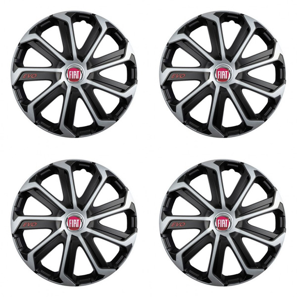 puklice pre  Fiat (červené) 14 Evo black&silver