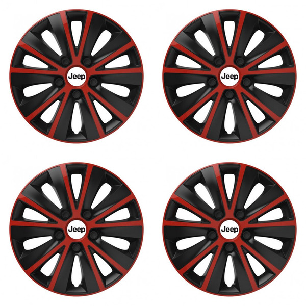 puklice pre  Jeep 15 RAPIDE red and black