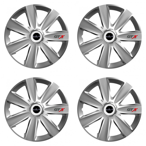 puklice pre  Kia (nové logo) 14 GTX CARBON silver