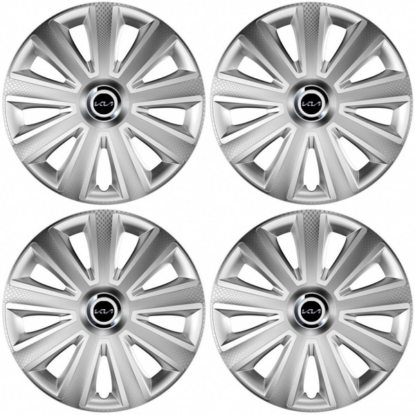puklice pre  Kia (nové logo) 14 Aviator carbon RC silver