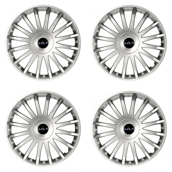puklice pre  Kia (nové logo) 15 CRYSTAL silver