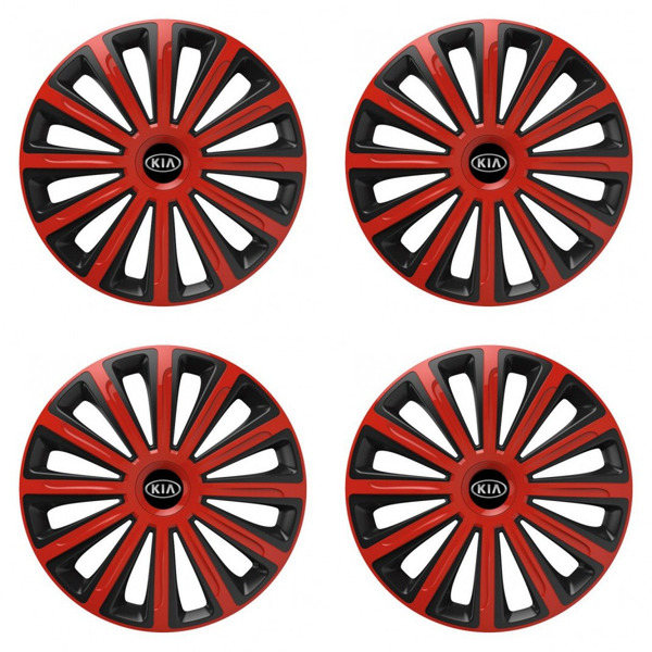 puklice pre  Kia (staršie logo) 16 TREND red and black