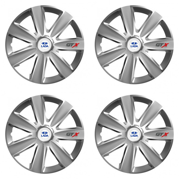 puklice pre Lada 14 GTX CARBON silver