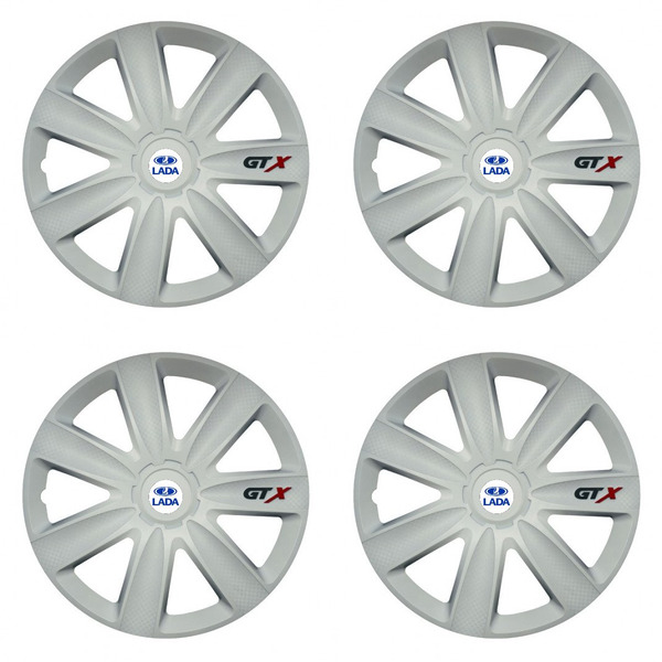 puklice pre Lada 14 GTX carbon white