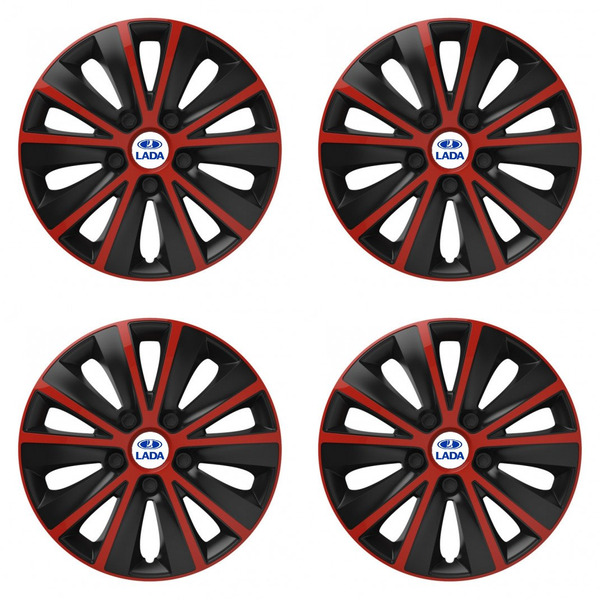 puklice pre Lada 14 RAPIDE red and black