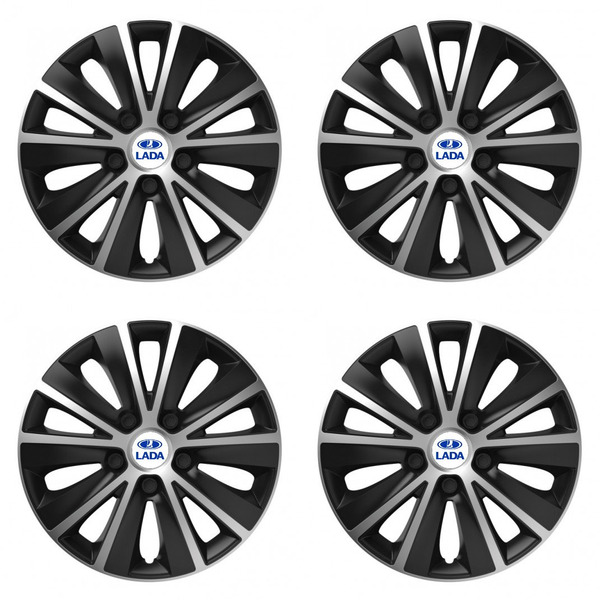 puklice pre Lada 14 RAPIDE silver and black