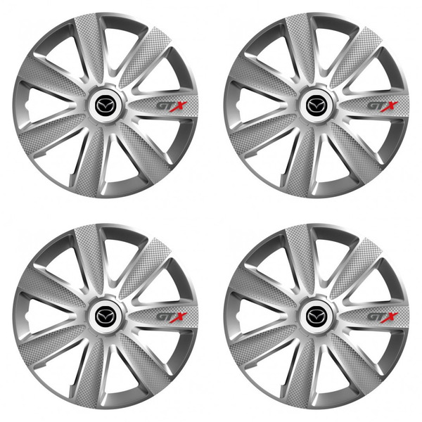 puklice pre Mazda 14 GTX CARBON silver