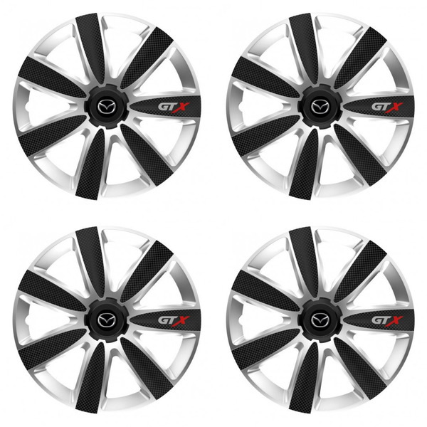 puklice pre Mazda 16 GTX CARBON silver/black
