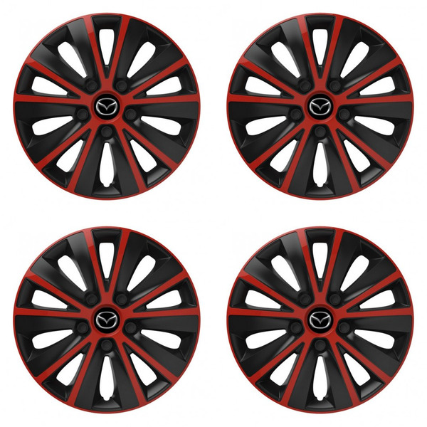 puklice pre Mazda 14 RAPIDE red and black