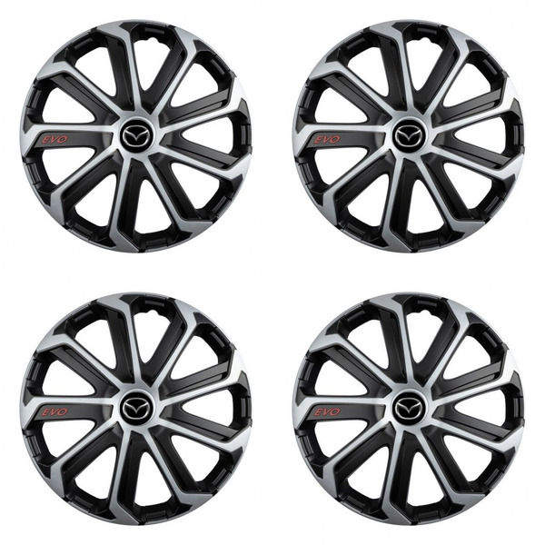 puklice pre Mazda 14 Evo black&silver