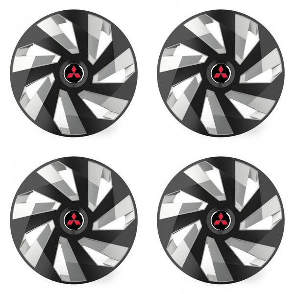 puklice pre Mitsubishi (červené) 14 Vector RC black and silver