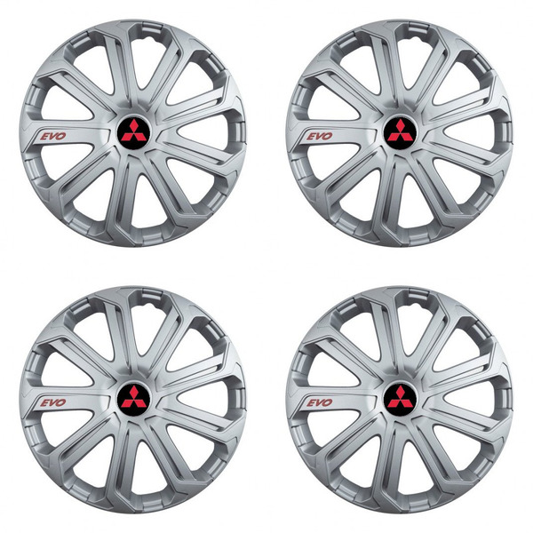 puklice pre  Mitsubishi (červené) 16 Evo silver