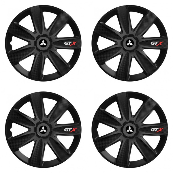puklice pre  Mitsubishi (strieborné) 16 GTX CARBON black