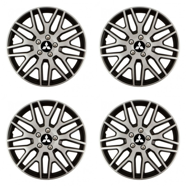 puklice pre  Mitsubishi (strieborné) 15 Dakar NC silver and black