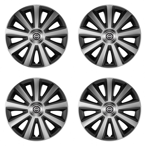 puklice pre  Nissan 14 Aviator carbon silver&black