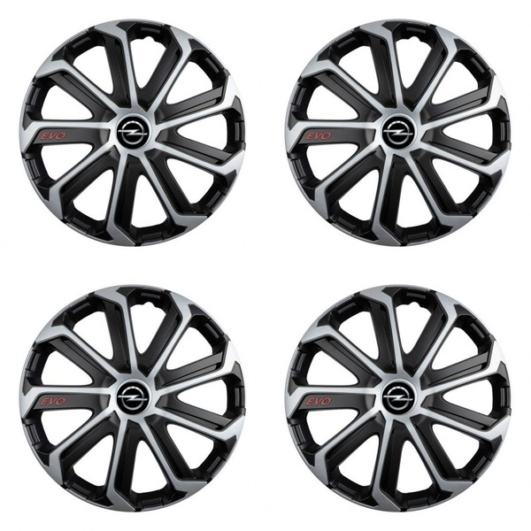 puklice pre  Opel 14 Evo black&silver