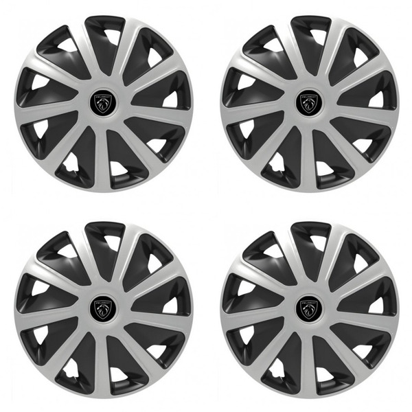 puklice pre  Peugeot (nové logo) pre dodávky 15 Craft silver and black