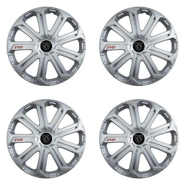 puklice pre  Peugeot (nové logo) 14 Evo silver