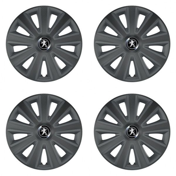 puklice pre  Peugeot (staršie logo) 15 Aviator carbon grafite