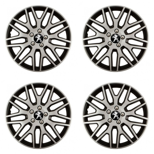 puklice pre  Peugeot (staršie logo) 15 Dakar NC silver and black
