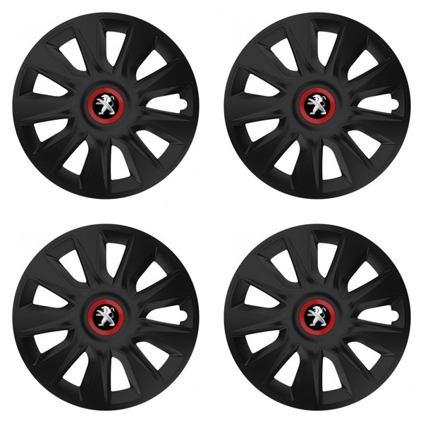 puklice pre Peugeot (staršie logo) 17 STRATOS RR black