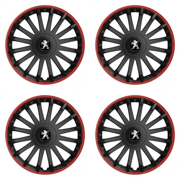 puklice pre Peugeot (staršie logo) 16 CRYSTAL RO black