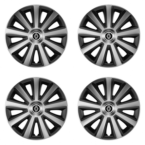 puklice pre Renault (nové logo) 14 Aviator carbon silver&black