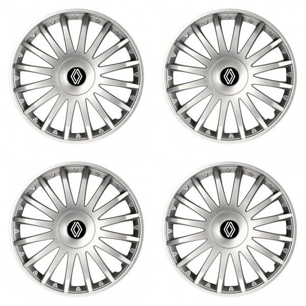 puklice pre Renault (nové logo) 15 CRYSTAL silver