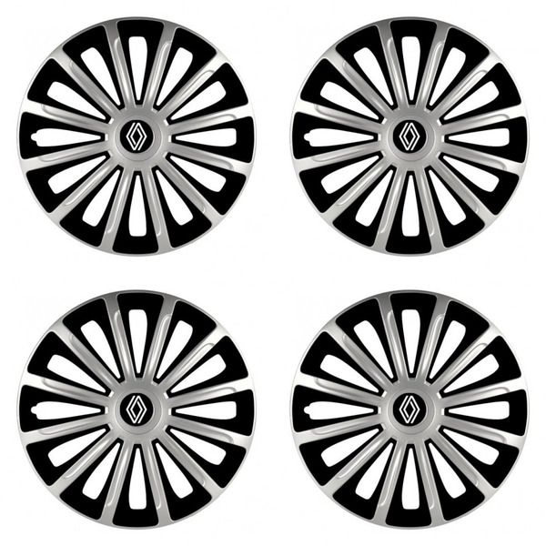 puklice pre Renault (nové logo) 16 TREND silver and black