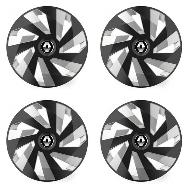 puklice pre  Renault (staršie logo) 14 Vector RC black and silver