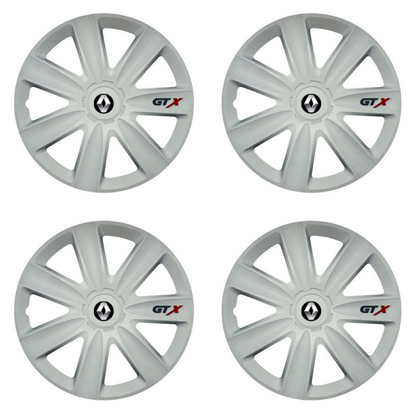 puklice pre Renault (staršie logo) 17 GTX carbon white