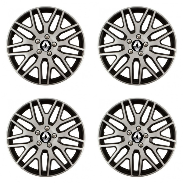 puklice pre  Renault (staršie logo) 15 Dakar NC silver and black