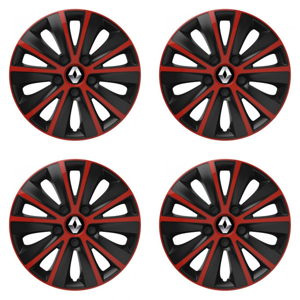 puklice pre Renault (staršie logo) 14 RAPIDE red and black