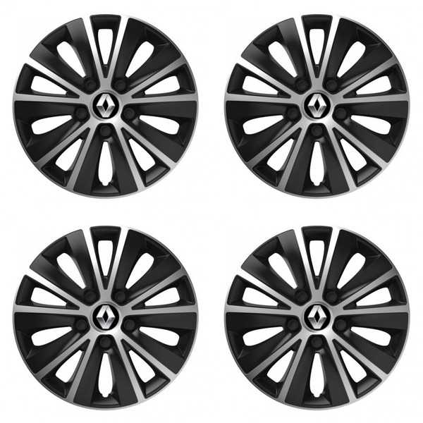 puklice pre Renault (staršie logo) 15 RAPIDE silver and black
