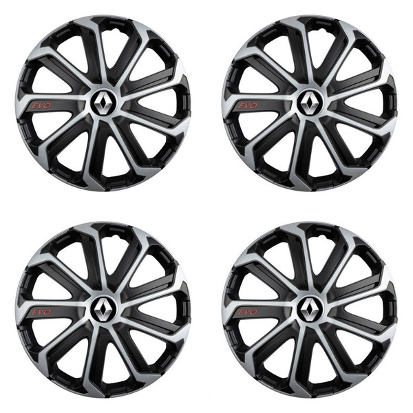 puklice pre Renault (staršie logo) 14 Evo black&silver