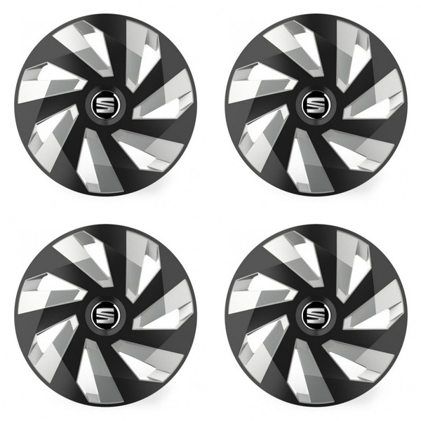 puklice pre Seat 14 Vector RC black and silver