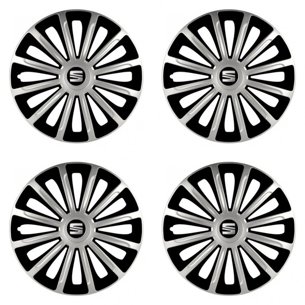 puklice pre  Seat 16 TREND silver and black