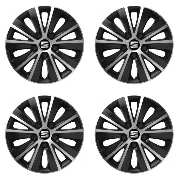 puklice pre Seat 14 RAPIDE silver and black